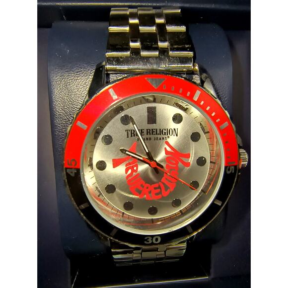 True Religion Round Two-Tone Bezel Watch, 43mm, New in Box